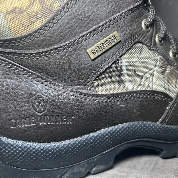 Game Winner Mens Waterproof Hunting Boots Leather / Camo Lace Up Size 10.5 - Picture 9 of 10